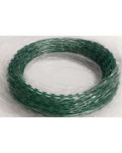 RAZOR WIRE CLIPPED PREPAINTED ALUZINC DARK GREEN 450MMX8M